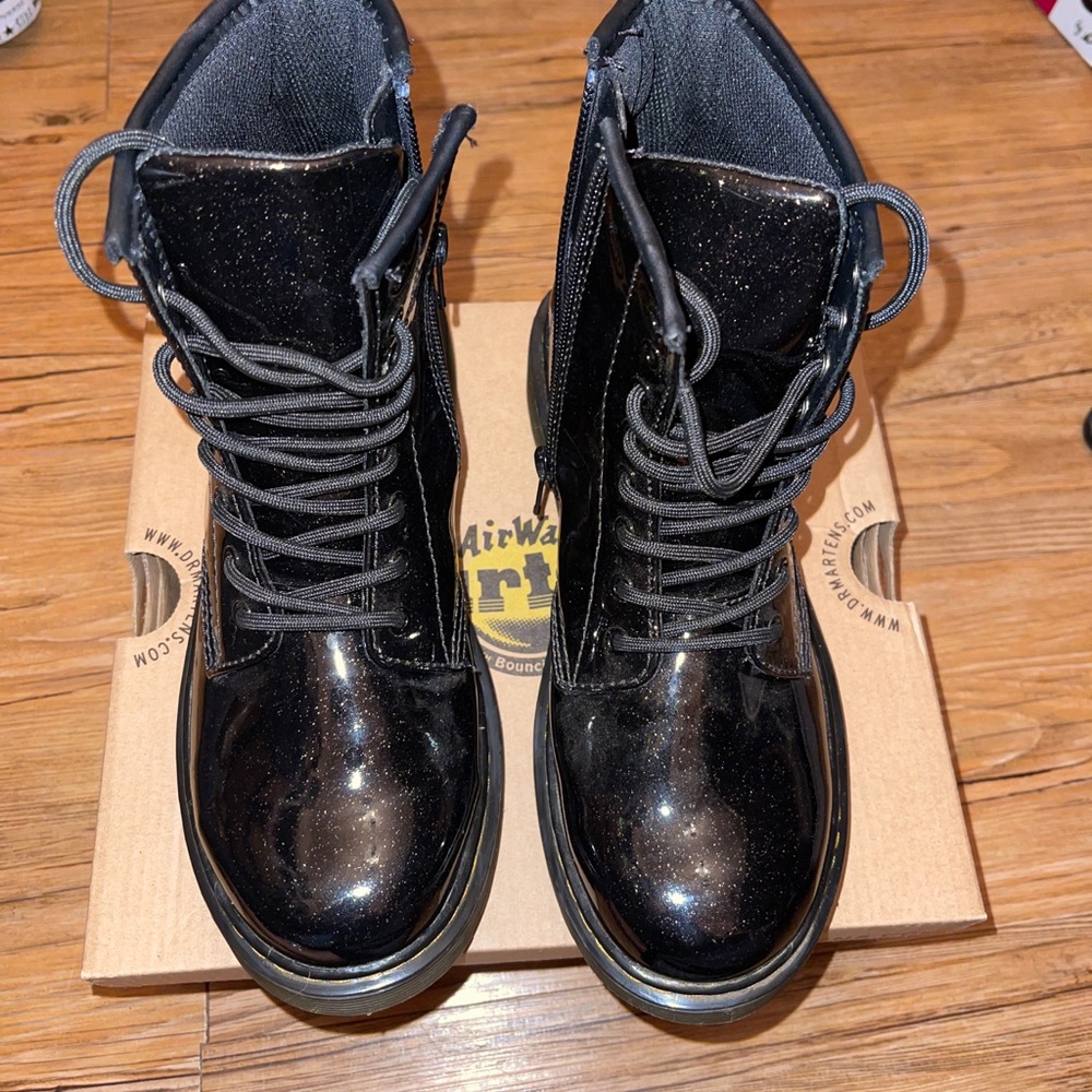 Dr. Martens glitter combat boots for girls